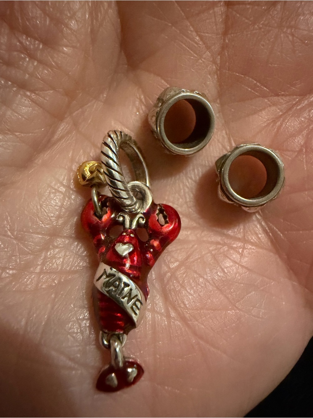 Brighton Maine lobster charm with two spacers